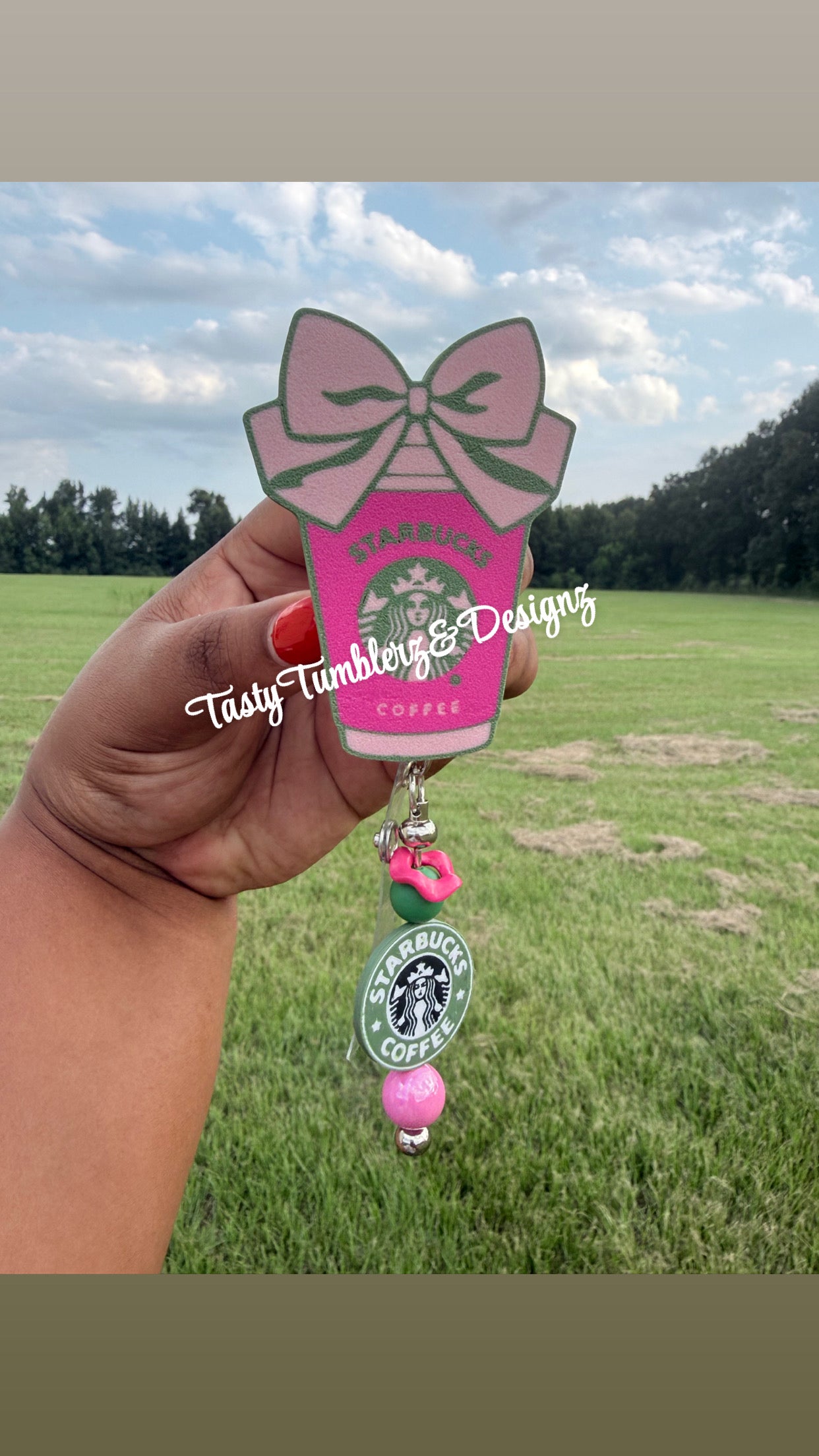 Bow Starbucks Badge & Charm