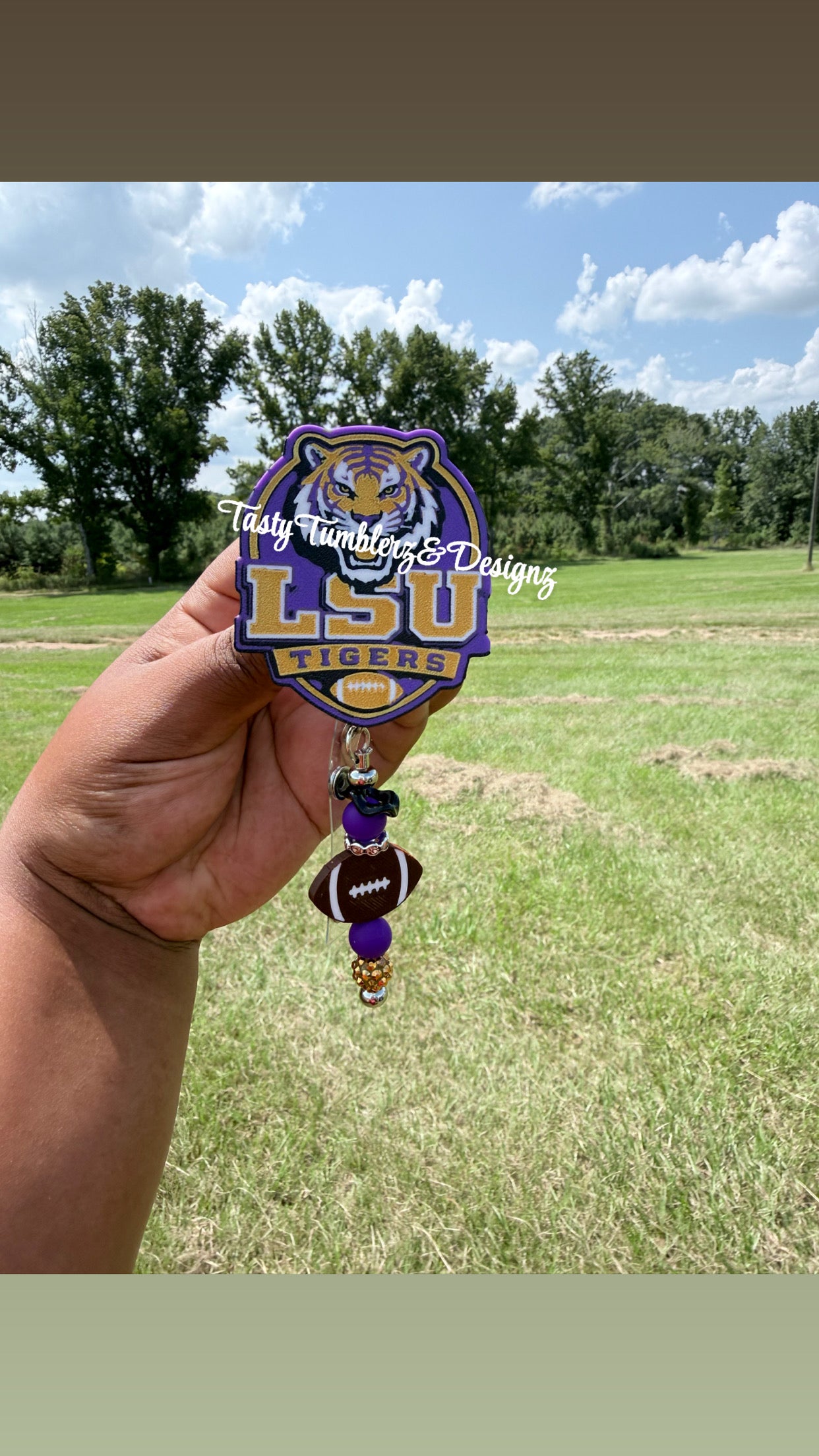 LSU Tiger Football Badge & Charm