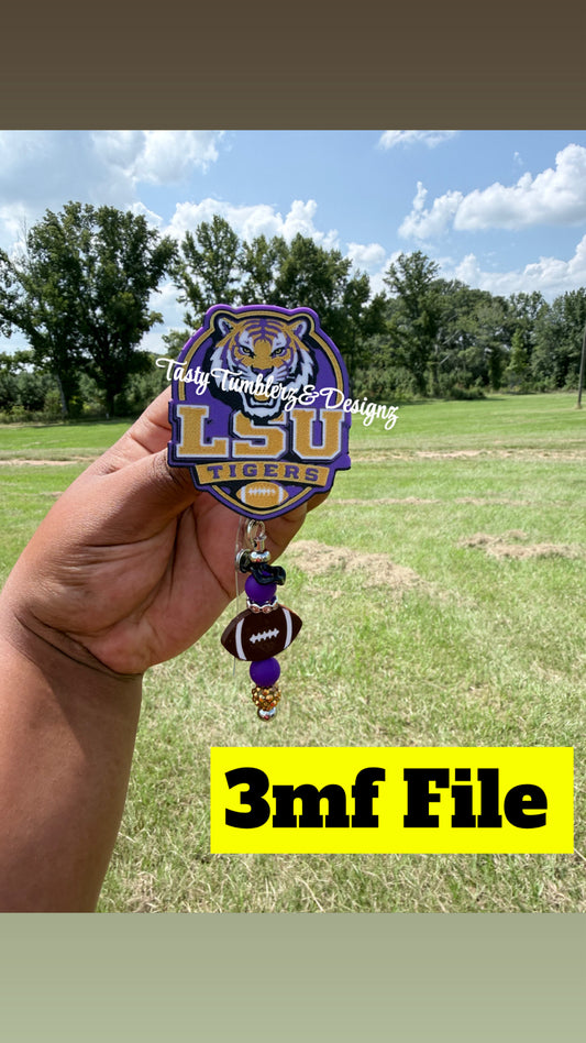 LSU Tiger Football Badge & Charm 3mf