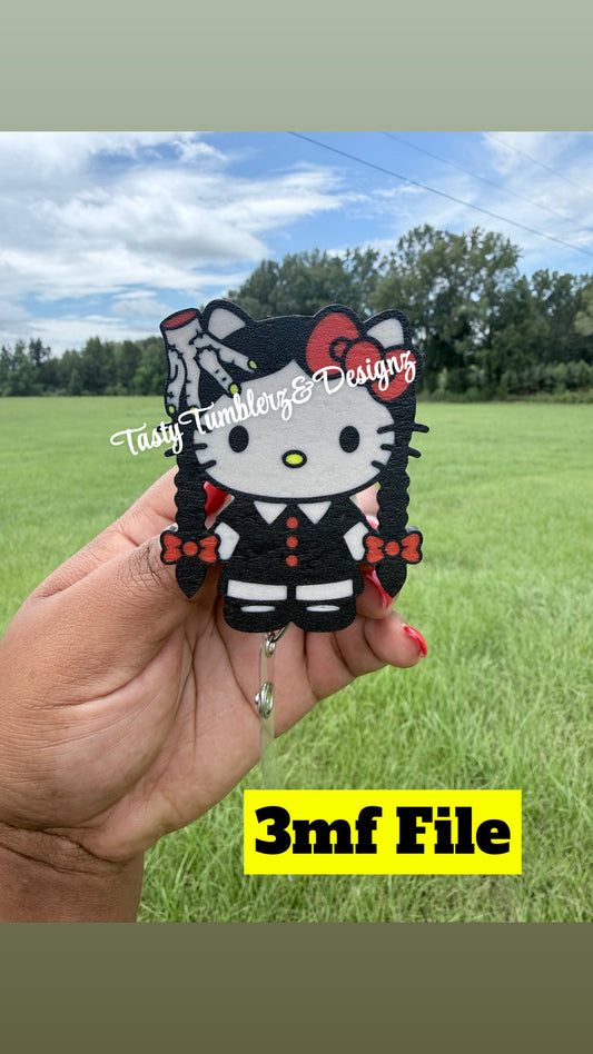 Hello Kitty Hand On Head Badge.3mf